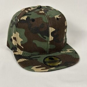 Gelante Woodland Camo Snapback Hat Flat Brim Sports Cap OSFA Structured
